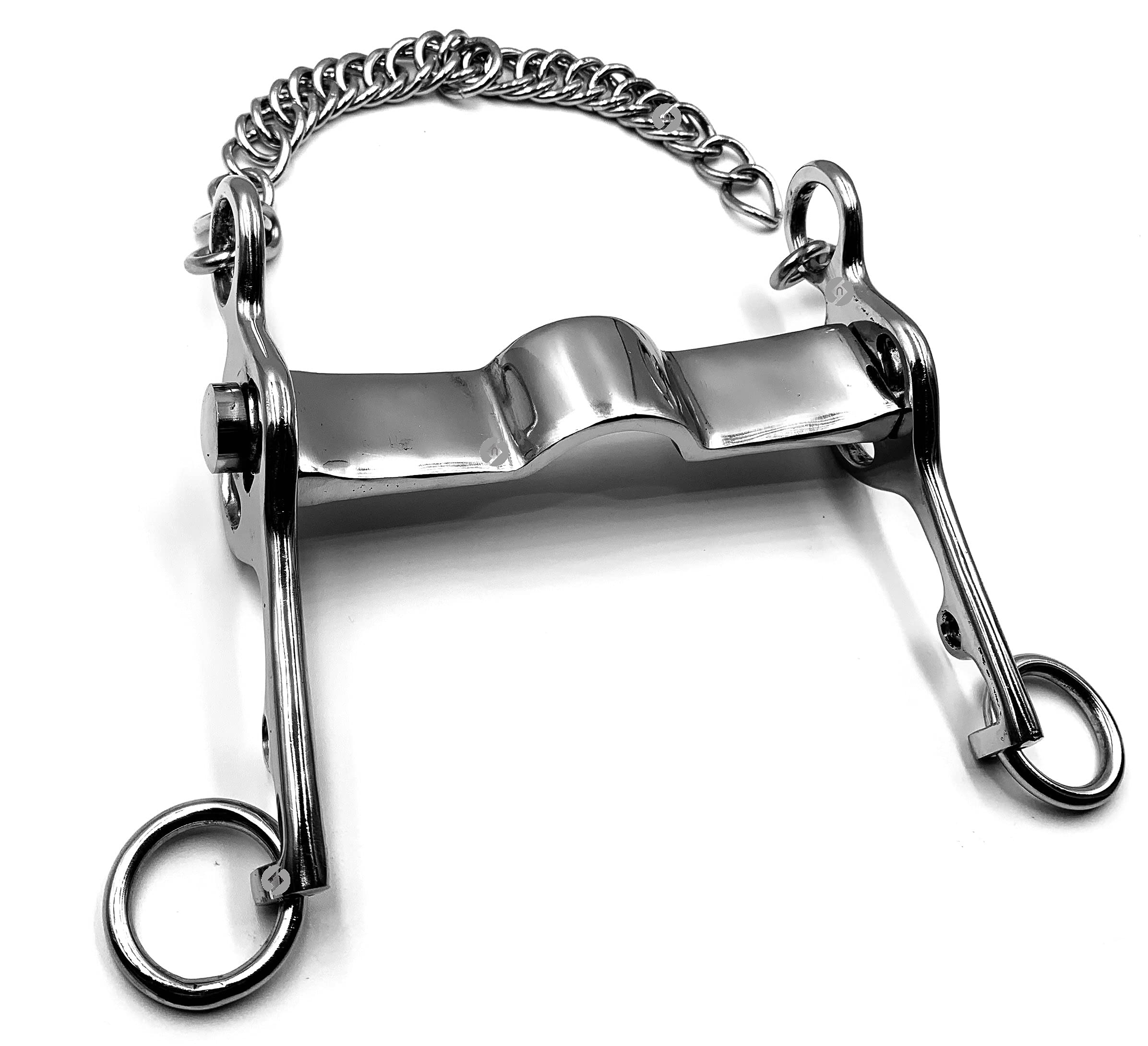 Sam Marsh Pelham Stainless Steel with Curb Chain Horse Bit (6")