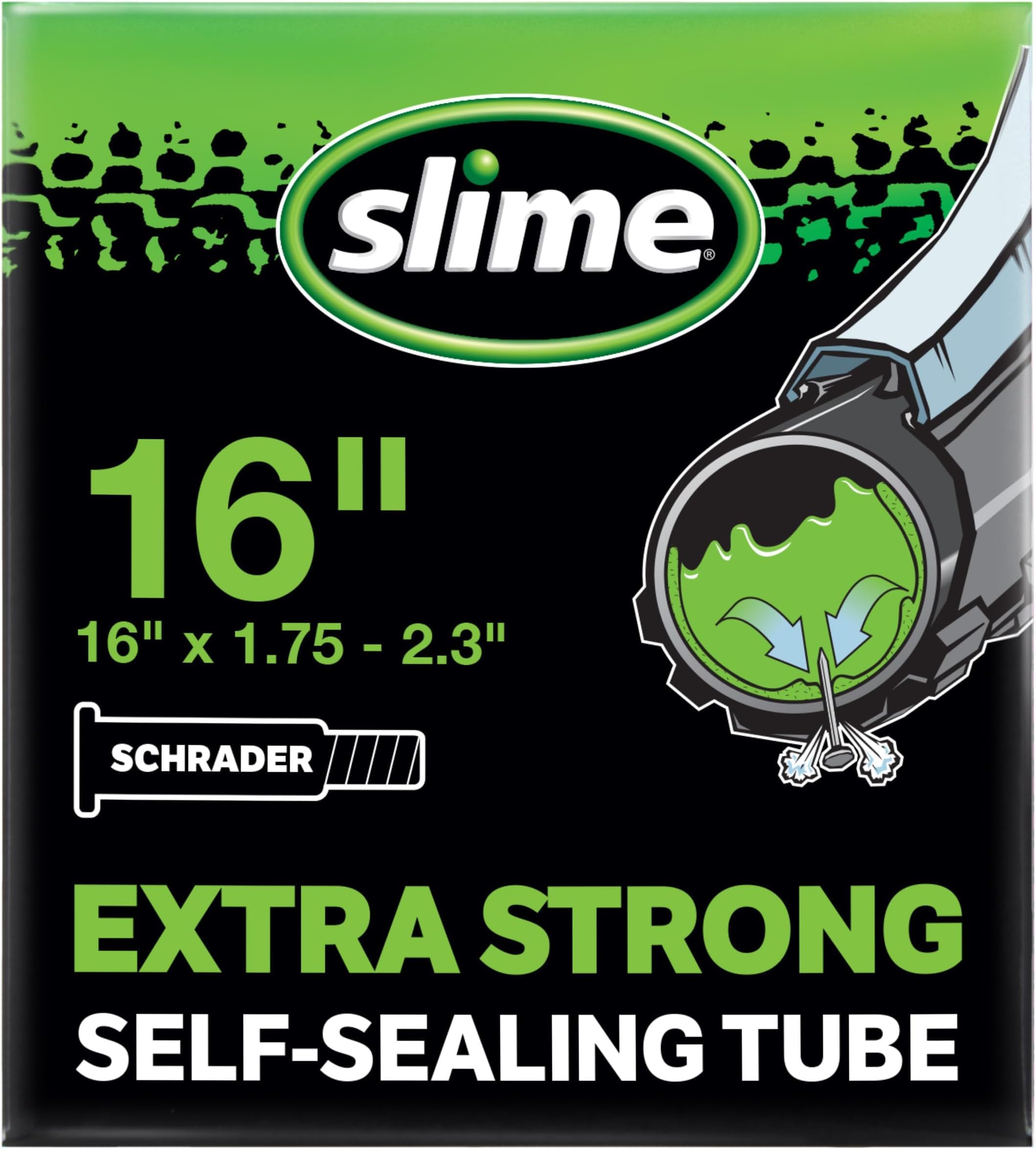 Slime Extra Stong Self-Sealing Tube 16" x 1.75-2.3" Schrader (Pack of 5)