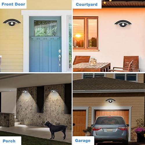 Miniatura 6 de XCOFZOB Luces LED con sensor de movimiento para exteriores, 18 W, 1500 lm, luz de pared LED IP65, impermeable, lámpara de pared de aluminio de 3000