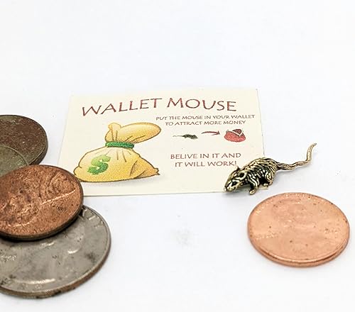 Miniatura 4 de Amuleto para billetera, ratón de latón para atraer más dinero monedero regalo mágico
