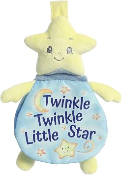 Aurora Engaging Story PalsTM Twinkle Twinkle Little Star Baby Stuffed Animal - Soft Book For Parents To Create a Bedtime Routine - Perfect for Nusery Decor, Cribs, and Strollers - Yellow 10 Inches