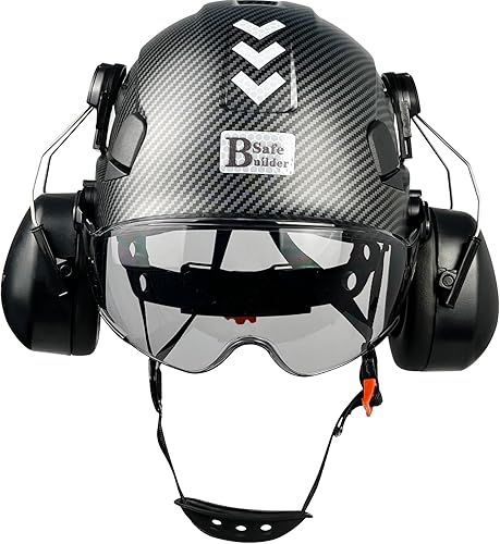 Casco de seguridad industrial con visera orejeras casco duro con visera ventilada, protección para la cabeza de trabajo de construcción, ANSI