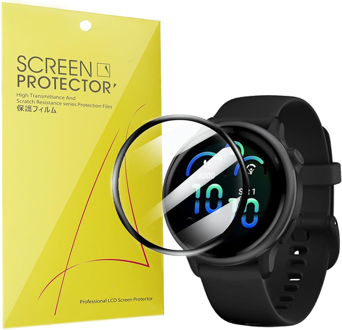 Compatible con protector de pantalla Garmin Vivoactive 6, [paquete de 3] Película protectora de pantalla PET de cobertura completa 3D compatible con Garmin Vivoactive 6, vívoactive 6 Smartwatch