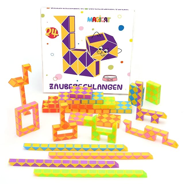 Magicat Juego de 24 Piezas Puzzle Serpiente Mágica I Serpiente rubik Juguete de Rompecabezas para Niños I…