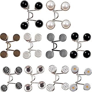 RONYOUNG 60PCS Pant Waist Tightener, 10 Styles Adjustable Waist Buckle Set, Extra Button for Jeans to Make Tighter, Button Adjuster for Pants, Jeans, Skirts, Sleeves (10 Sets)