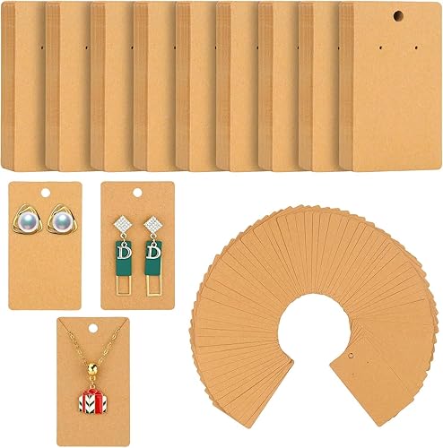 350 tarjetas de exhibición de aretes, 3.5 x 1.96 pulgadas, resistentes tarjetas de aretes para aretes, collares, joyas