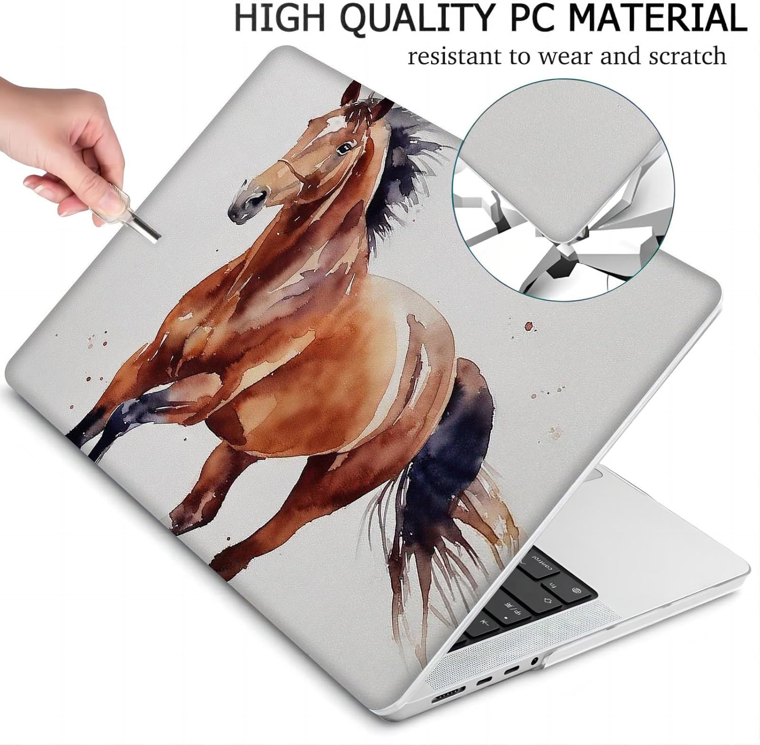 Compatible with MacBook Neo 13-inch, Hard Shell Case with Keyboard Cover and Screen Protector (A3404 A18 Pro chip, 2026 Release) - Horse MC22637