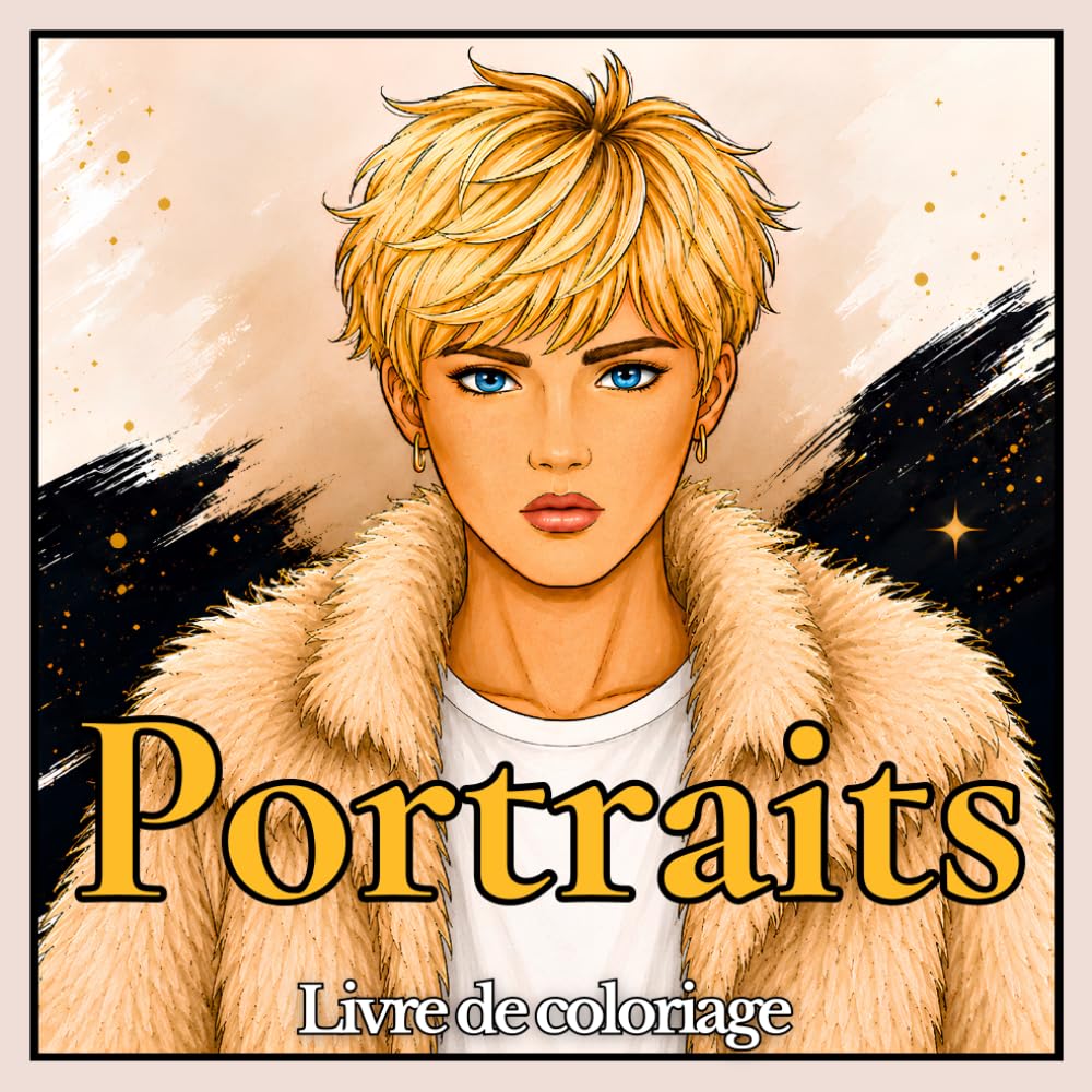 Livre de Coloriage Portraits: 50 Designs Créatifs avec de Beaux Visages et des Looks Inspirés de la Mode à Colorier pour Adultes et Adolescents