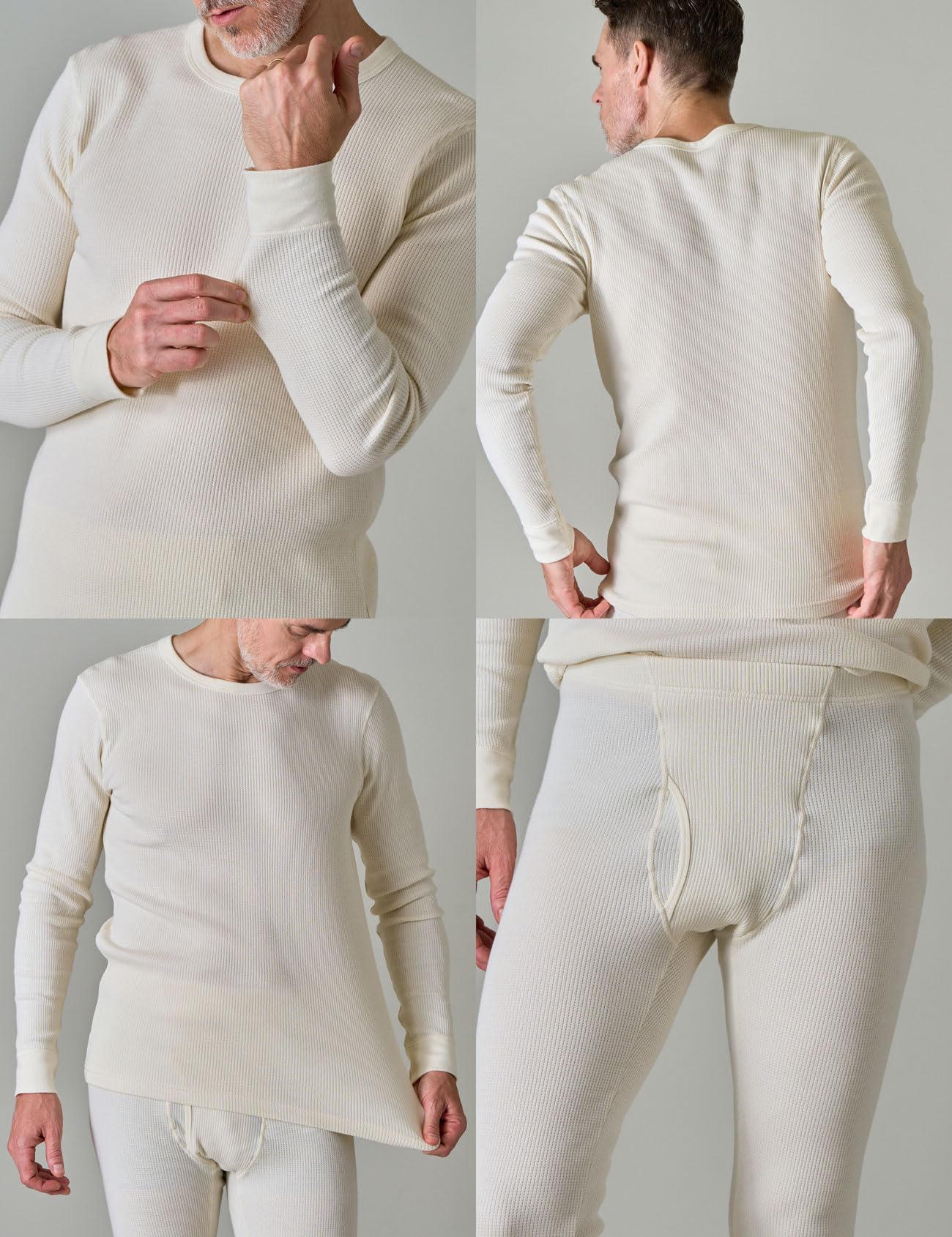 LAPASA sous-vêtements Thermiques en Maille Waffle pour Homme – Ensemble avec Haut et Pantalon Thermiques ou Haut Seul (Warm/Extra Warm) M60
