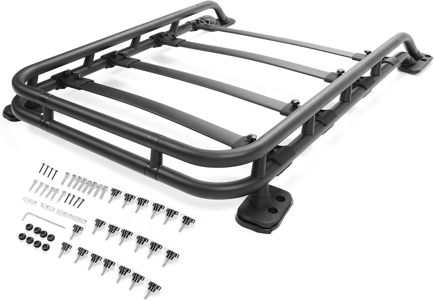 HECASA Roof Rack Basket Compatible with 2010-2023 Toyota 4Runner Sport Utility 4-Door, Rooftop Cargo Racks Luggage Carrier Extra Bars Black Powder Coated, NN2363
