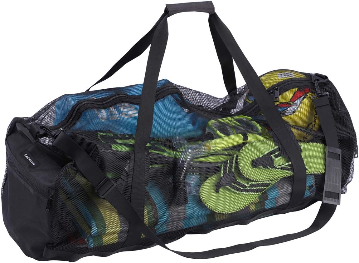 Leberna Extra Large Mesh Dive Bag 37 x 15 x 15 Inches Scuba Gear Bags for Diving, Snorkeling, Travel, Beach, Sports Storage with Pocket