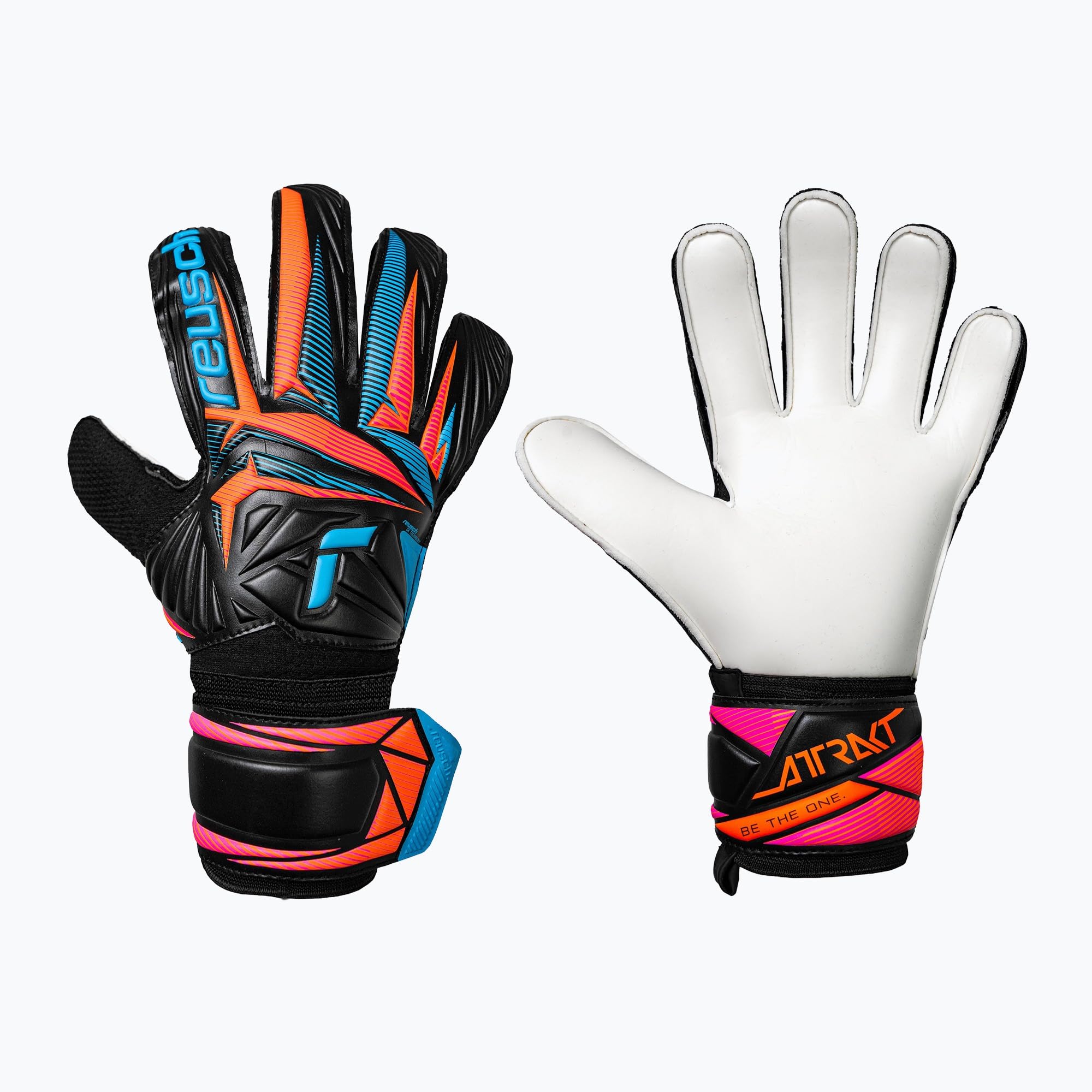 Reusch Goalkeeper Gloves for Men Adults | Strong Grip, Stable Fit & Effective Ball Control | Artificial Grass, Natural Grass & Hard Terrain | Attrakt Solid