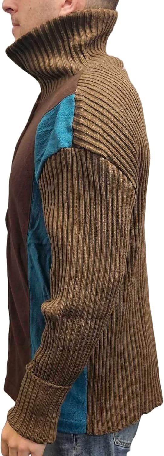 Mark Multicolor Full Zip Cardigan Turtleneck Sweater - Everyday Wear & Costume Jumper - 00s Christmas Movie Fan Gift
