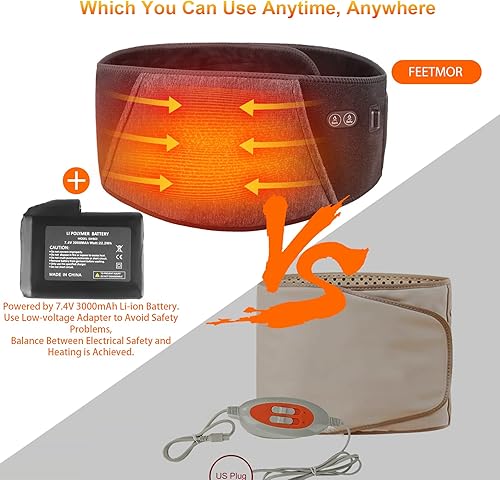 Miniatura 3 de Heated Waist Belt, Cordless Heating Pad for Lower Back and Belly, Rechargeable Battery Powered