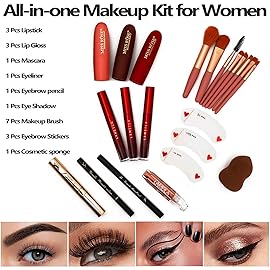 MISS ROSE M 187 Colors Professional Makeup Palette - All-in-One Kit With Eye Shadows, Lipsticks, Mascara, Foundations, Blushes, Brow Pencils, Nail File - Makeup Gift Set for Women and Girls