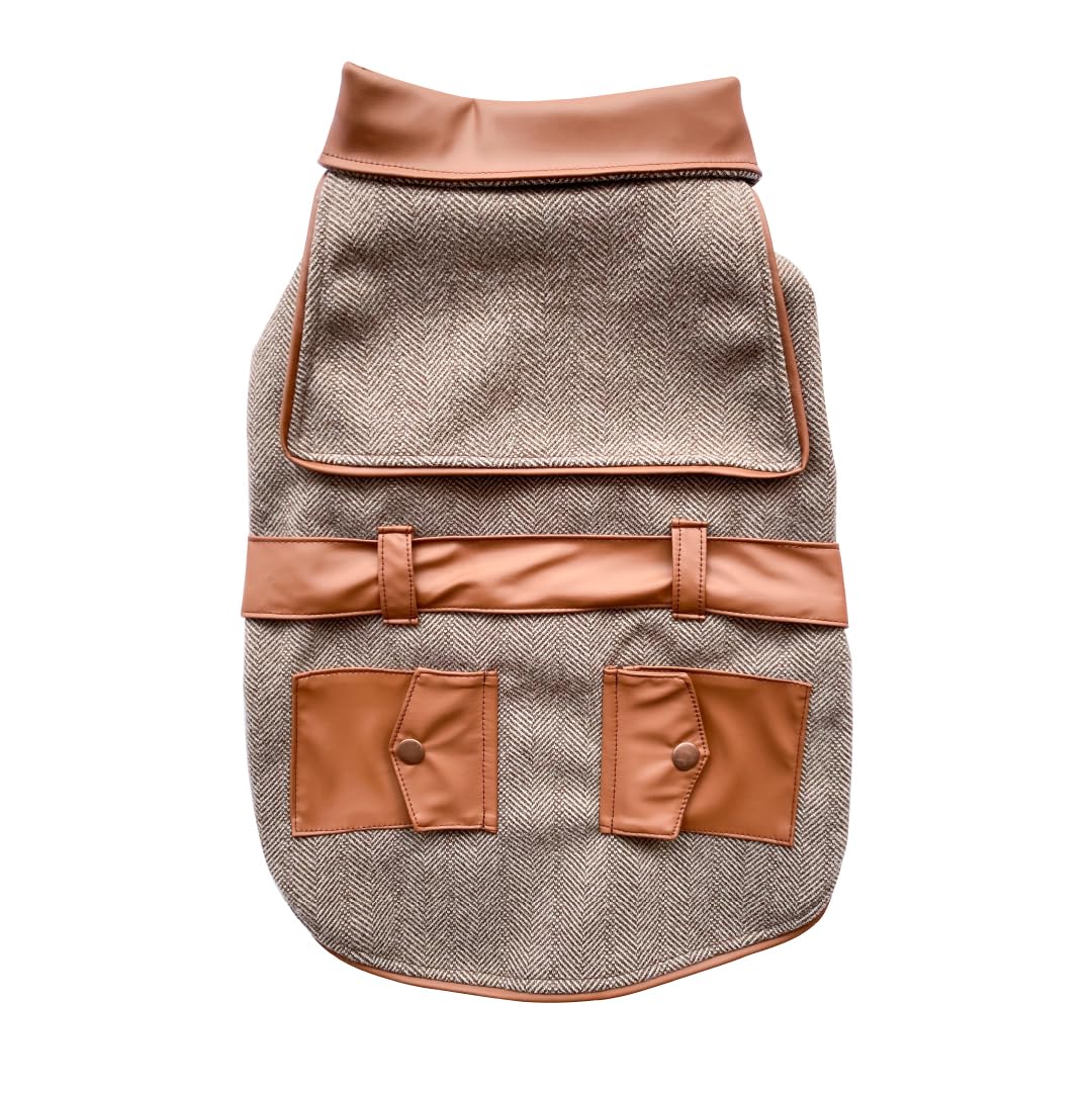 Brown Dog Coat (X-Large), Dog Coat for Big Dogs, Medium Dogs, Pitbull, Border Collie.