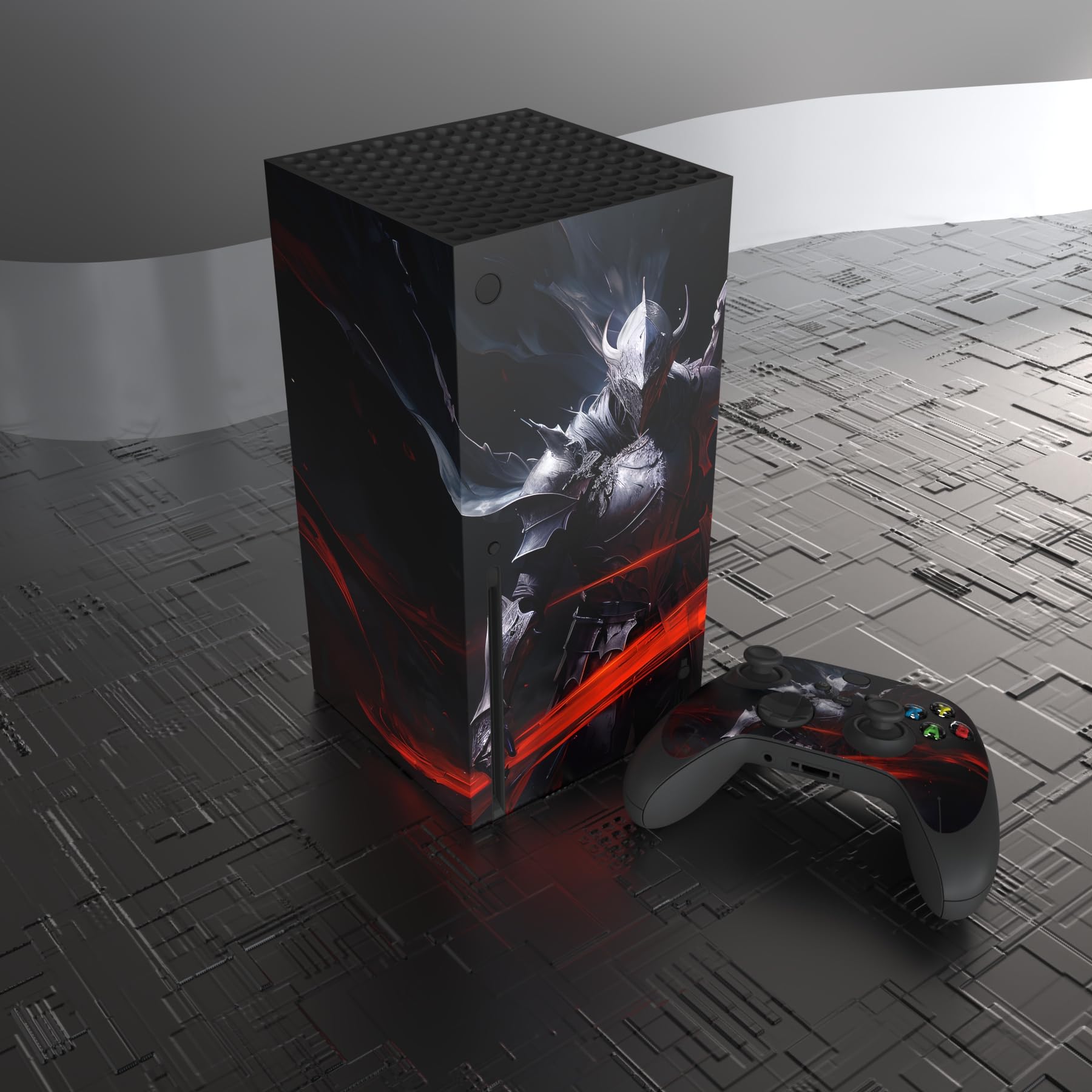 PlayVital Adesivo Skin per Xbox Series X Console&Controller Sticker Decal Cover Vinile per Xbox Series X-Cavaliere d'Argento