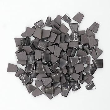 Sweven Art Mosaic Tiles, Irregular Trapezoids 12-15mm Size, 5mm Thick, Grey Color (Pack of 200Gms)