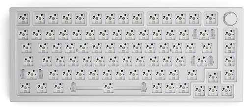 Glorious Modular Mechanical Gaming Keyboard Barebones/Pre Built/Black and White (Barebones (White)) (Renewed)