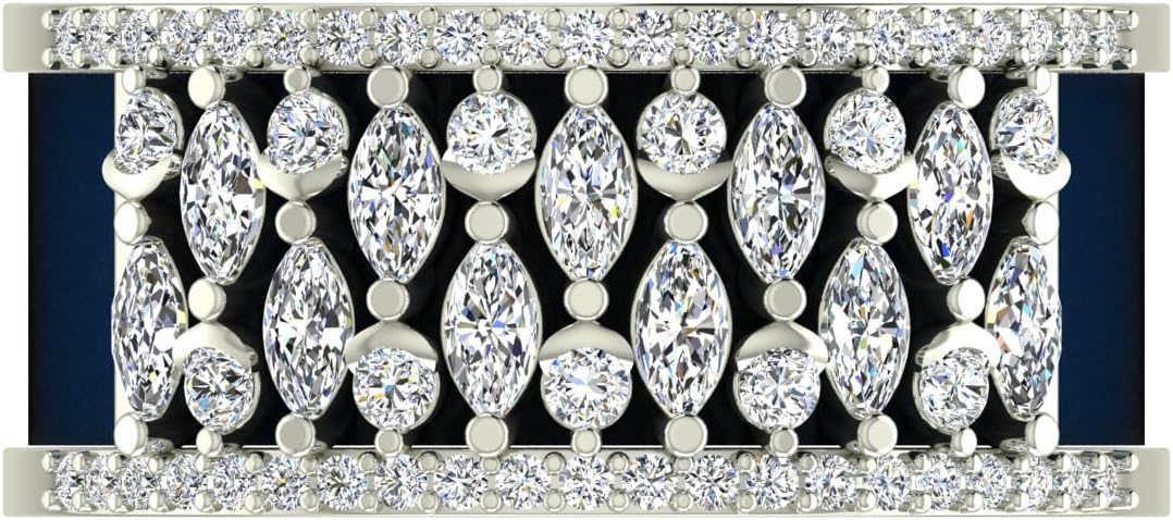 Marquise and Round cut Moissanite Diamond Smart Ring Cover For Ring Cover,14 kt Gold Plated Half Internity Gen Ring, Curved Stackable Ring Guard Gift For Her