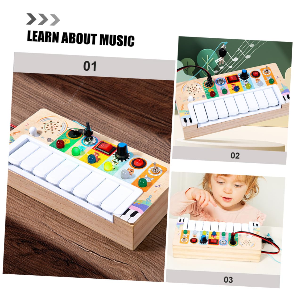 Toyvian Juguete Musical Eléctrico de Madera para Niños Superficie Suave y Diseño Liviano, Adecuado para Aprender Instrumentos Musicales en Exteriores