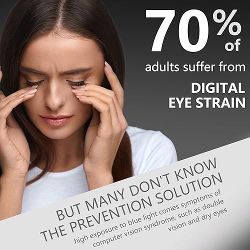 Miniatura 7 de FONHCOO Gafas de Bloqueo de Luz Azul para Mujeres y Hombres, Anteojos para Computadora, TR90 Redondas Transparentes de Moda Anti Luz Azul con Anti