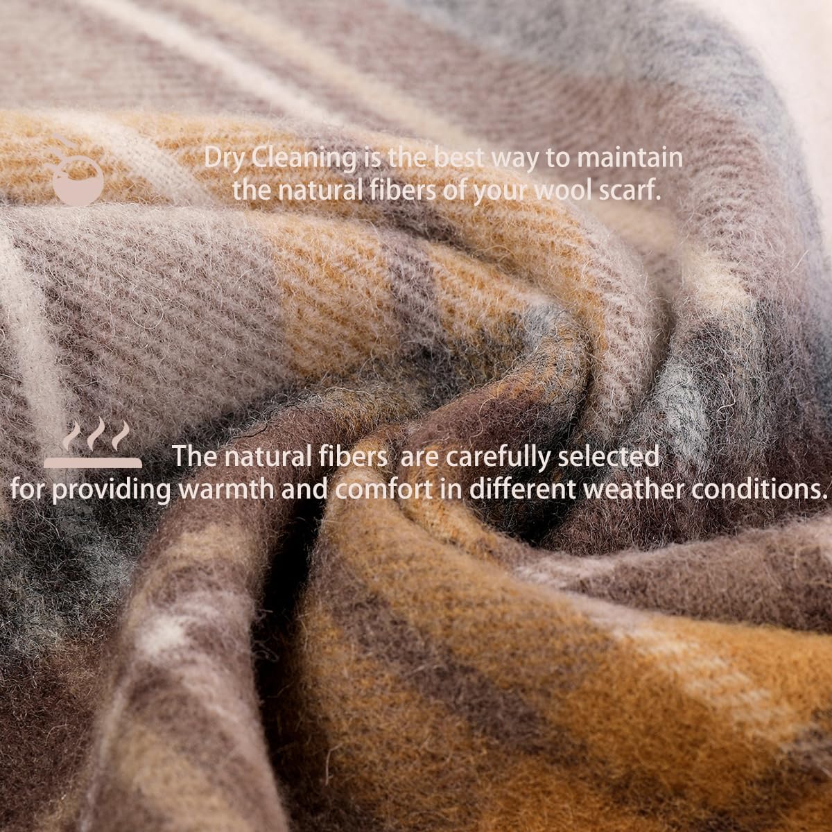 Wool Winter scarf Plaid scarf Soft Warm Tartan checkered Striped Fashion Scarf Classic for Women Men Scarves - Image 4