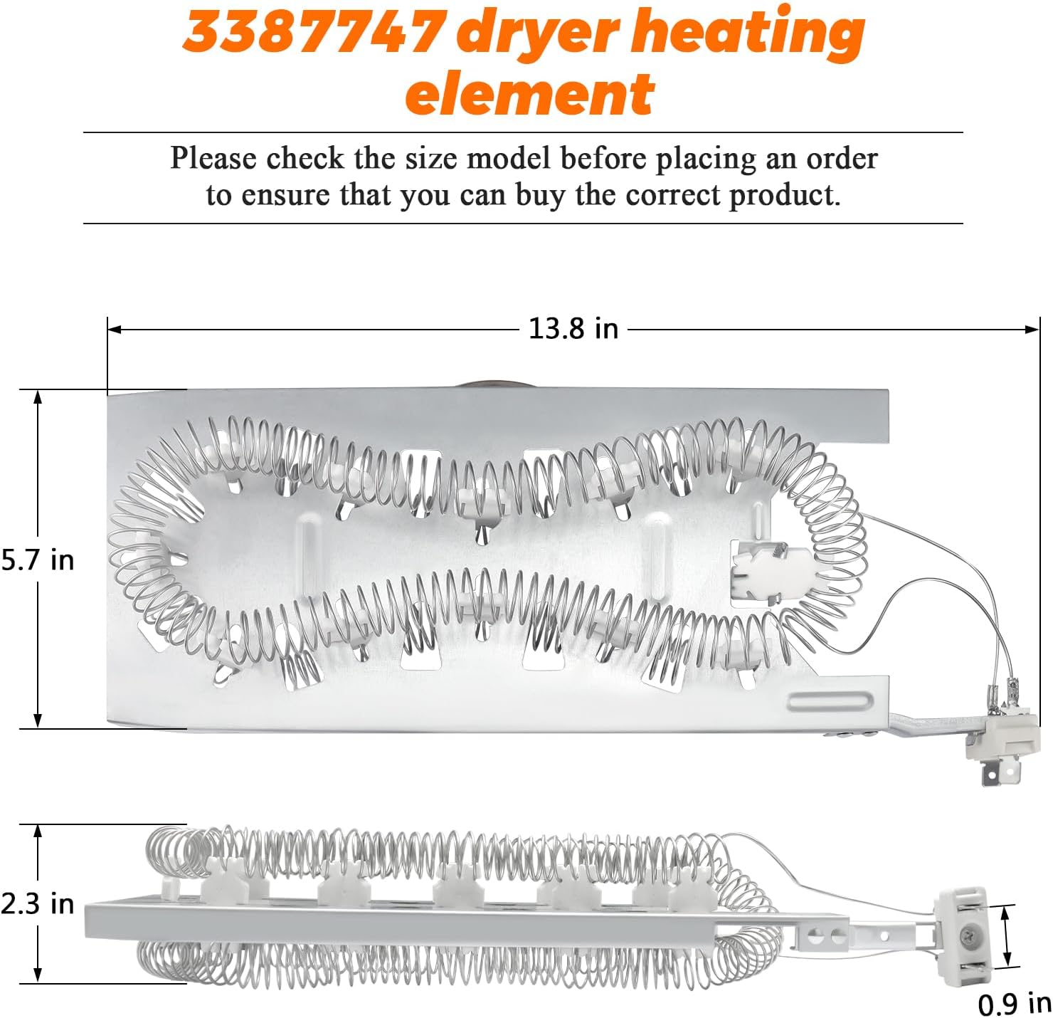 2026 UPGRADE W11045584 3387747 W11344457 Dryer Heating Element by Blutoget-WP3387747 Fit for Whirlpool Amana Kenmore KitchenAid Dryer - Replaces 8527865 PS11741416 AP6008281 MEDC700VW0 GEW9200lW1