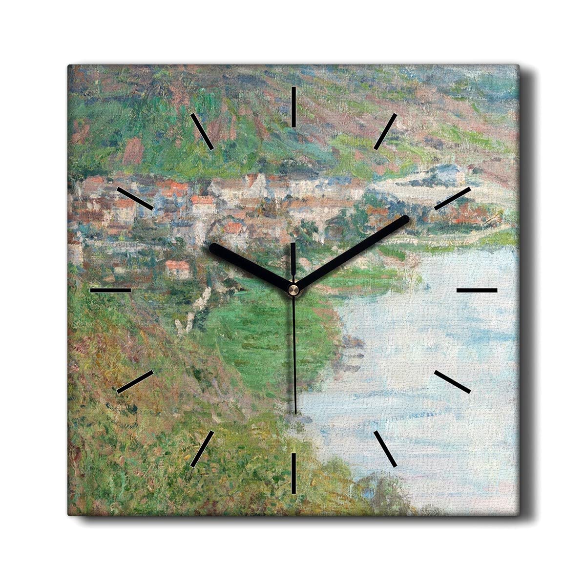 Horloge sur Toile 30x30cm Monet Vue de Vétheuil décoration murale salon