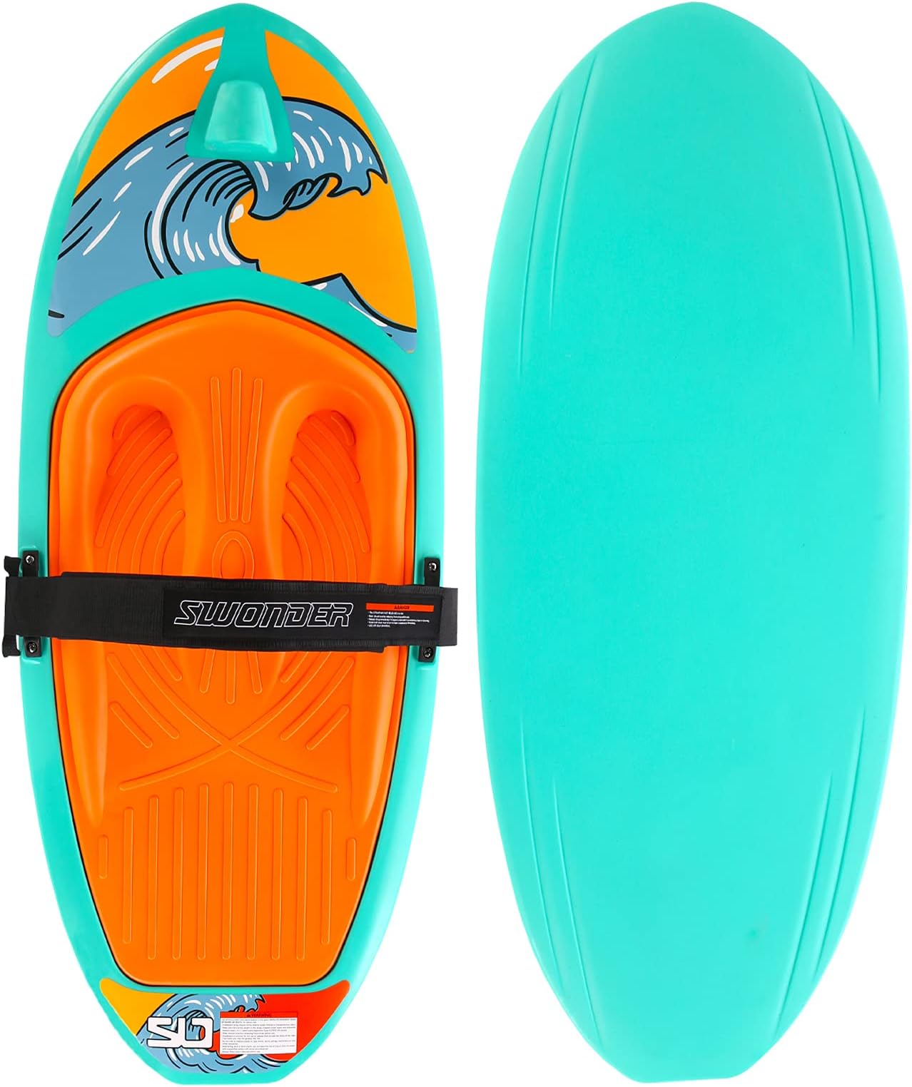 Swonder Water Sports Kneeboard for Boating, 52''L x 21''W Knee Board with Hook for Kids & Adults, Waterboarding, Knee Surfing