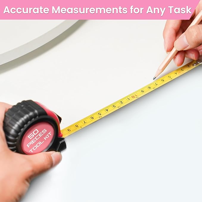 Set de Herramientas Rosa de 50 Piezas con Maletín para Reparaciones del Hogar miniatura 8