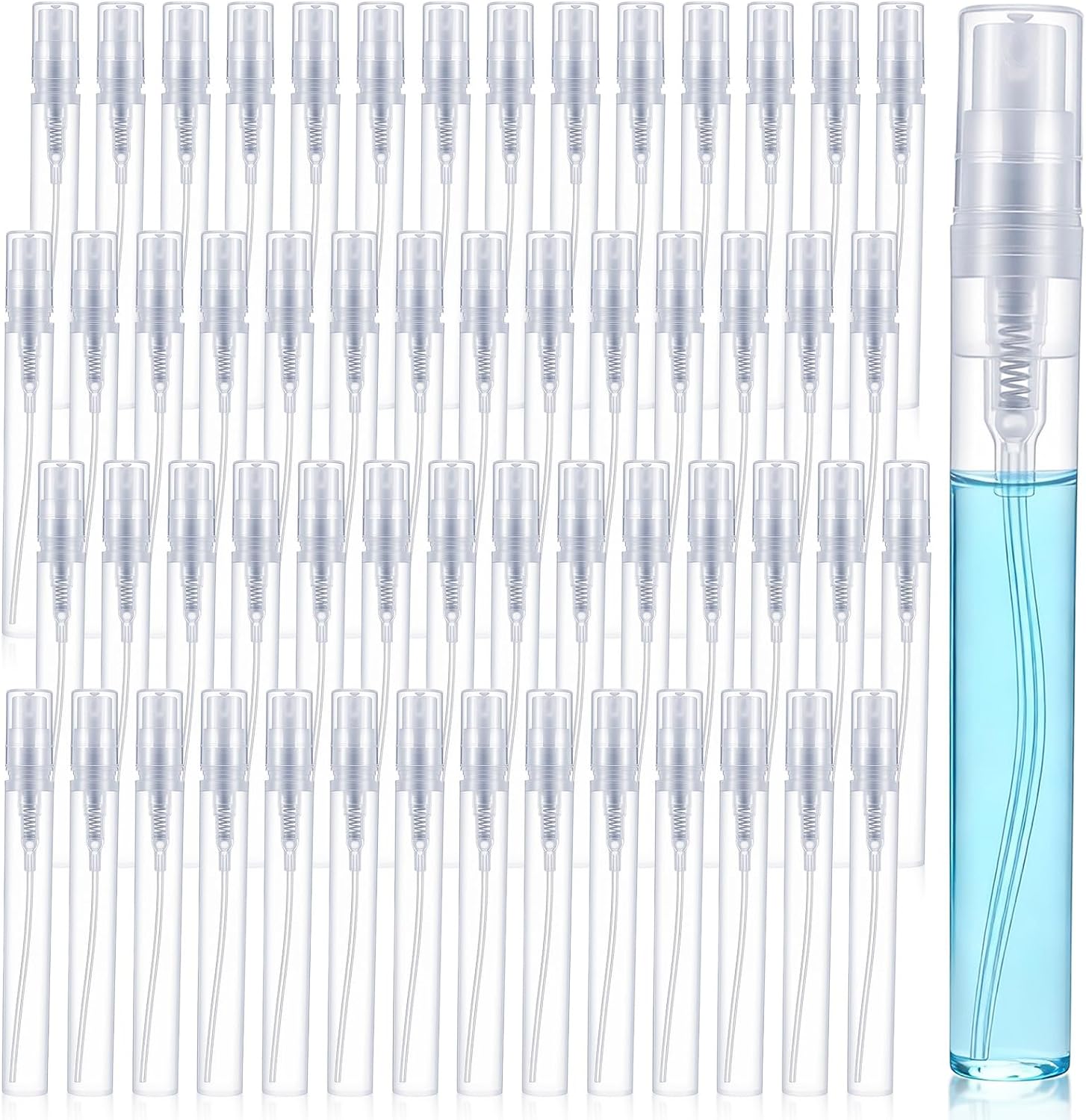 150 PCS 5ml Mini Spray Bottles Refillable Plastic Perfume Atomizer Clear Fine Mist Perfume Bottle Small Sample Sprayer Bottle Portable Empty Dispenser Container for Travel Pocket Essential Oil