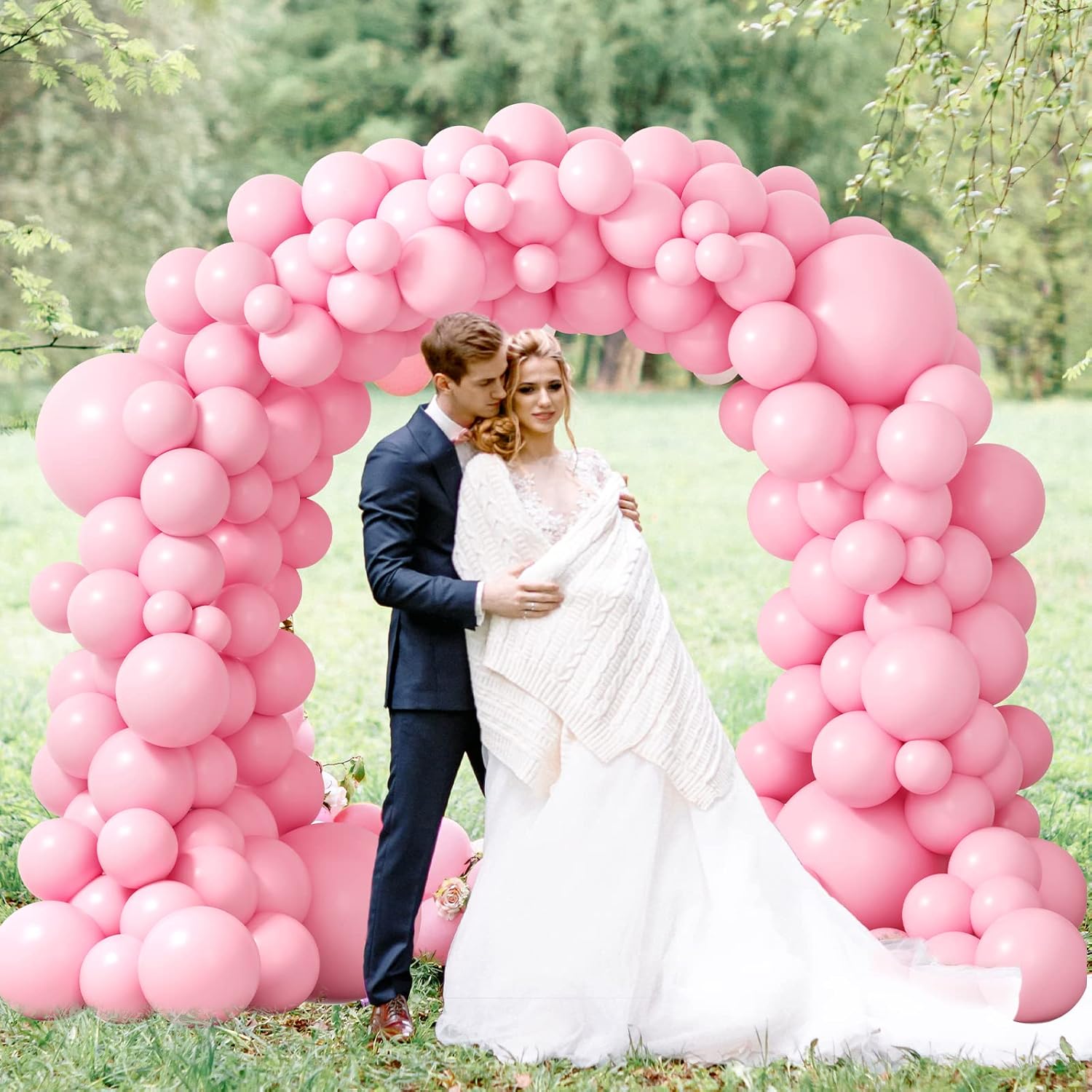RUBFAC 149pcs Pink Balloons 18 12 10 5 Inch Different Sizes Light Pink Balloon Garland Kit Latex Pastel Balloon Arch for Baby Shower Wedding Birthday Engagement Graduation Decorations