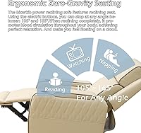 Vista 3 de Sofá reclinable individual eléctrico para muebles de sala de estar, silla reclinable de cuero con luces LED, puertos USB, almacenamiento oculto