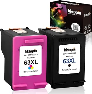 Inktopia Remanufactured Ink Cartridge Replacement for HP 63XL 63 XL Black and Color use with HP Officejet 5255 5258 3830 3833 4650 Envy 4520 4516 DeskJet 1112 2132 3633 3634 Printer