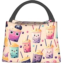 Lunch Bag for Women, Cute Bubble Tea Insulated Lunch Box for Kids Girls, Reusable Lunch Bag for Office, Work, Picnic, Travel, School