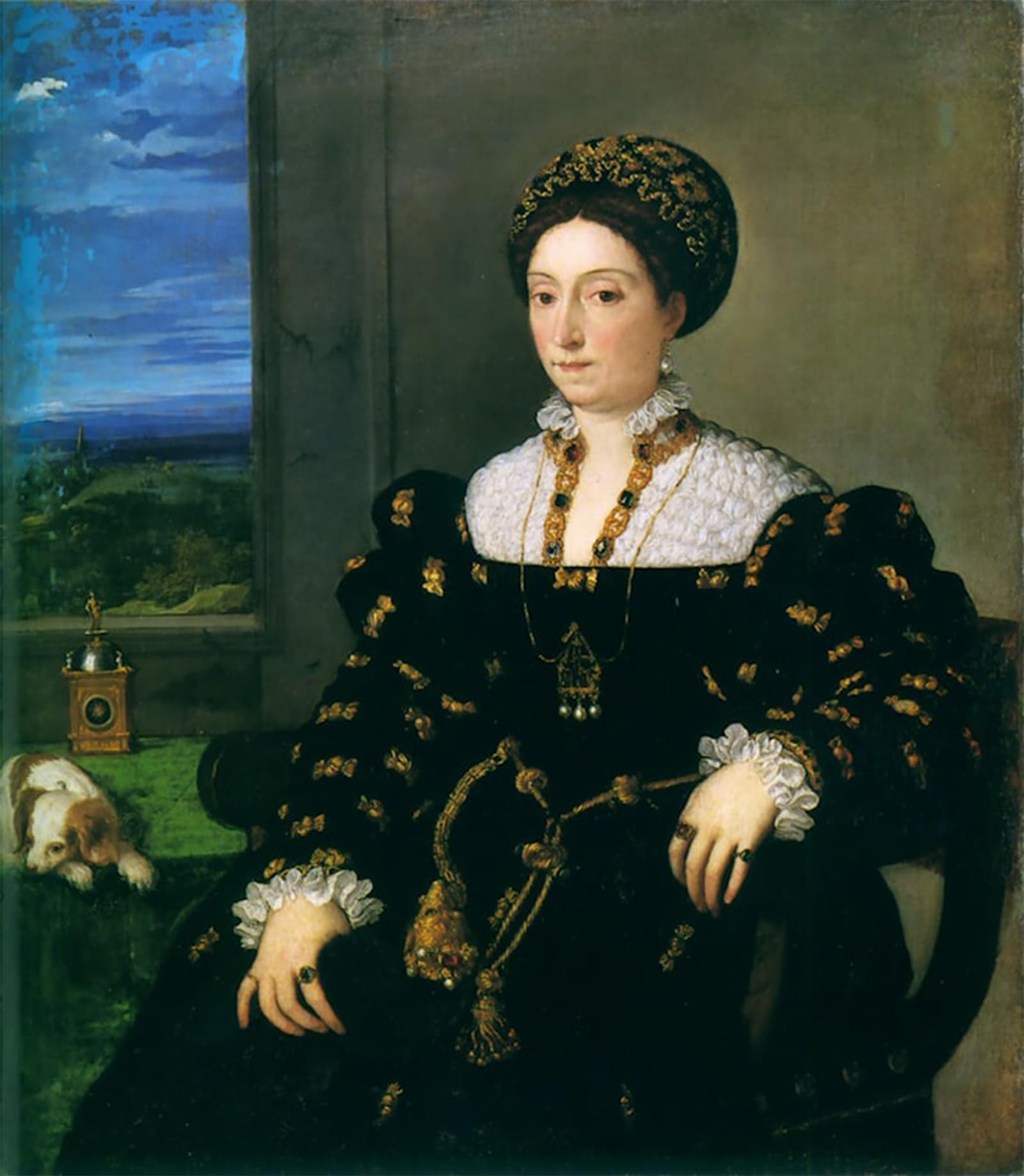 ARTXLXXBN Famous Painting Canvas Artwork Graffiti Print Portrait of Eleonora Gonzaga Della Rovere by Titian Portrait Canvas Image for Home Decor 60x90cm