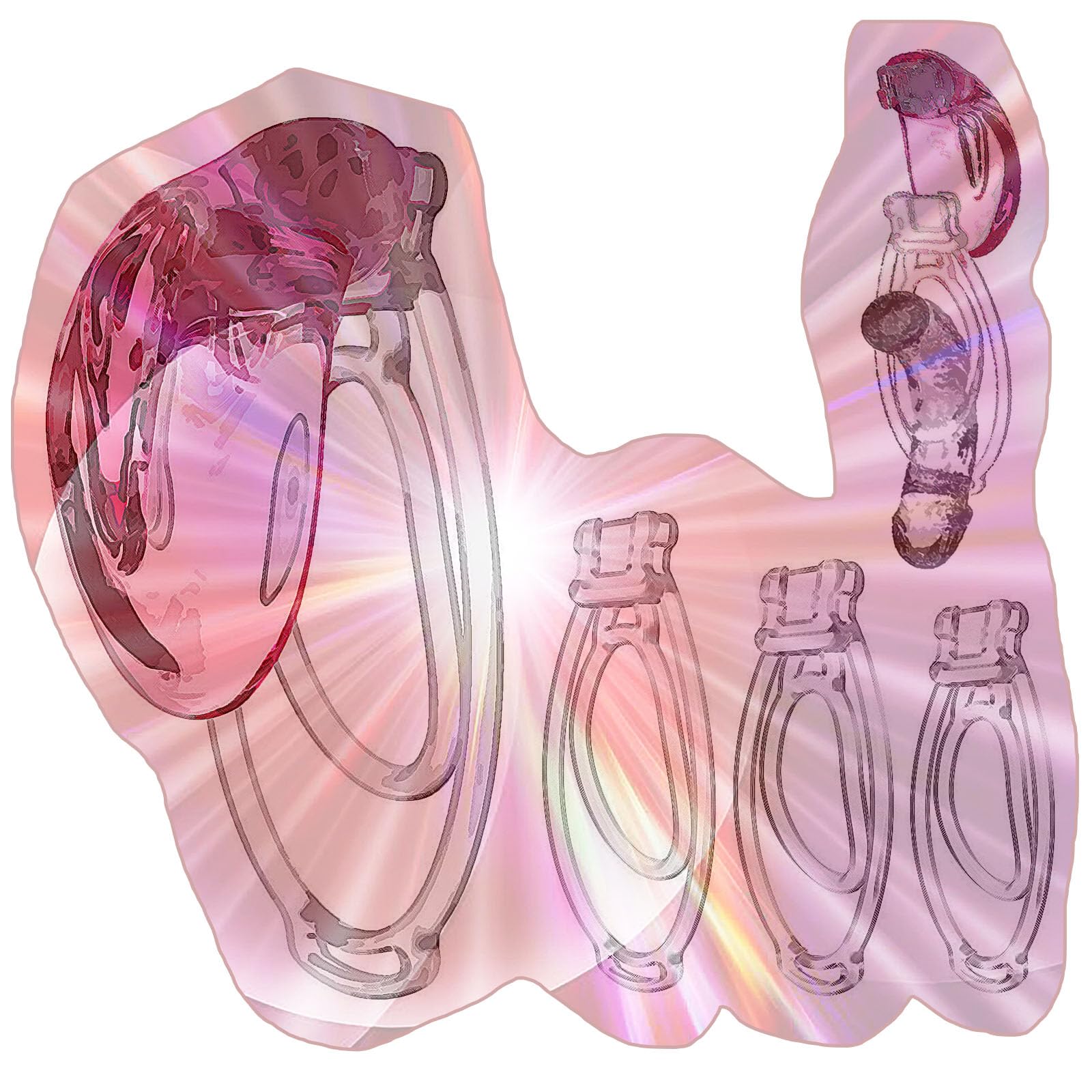 Male Portable Protection Fufu Clips with 1 Soft Cover, 3 Different
