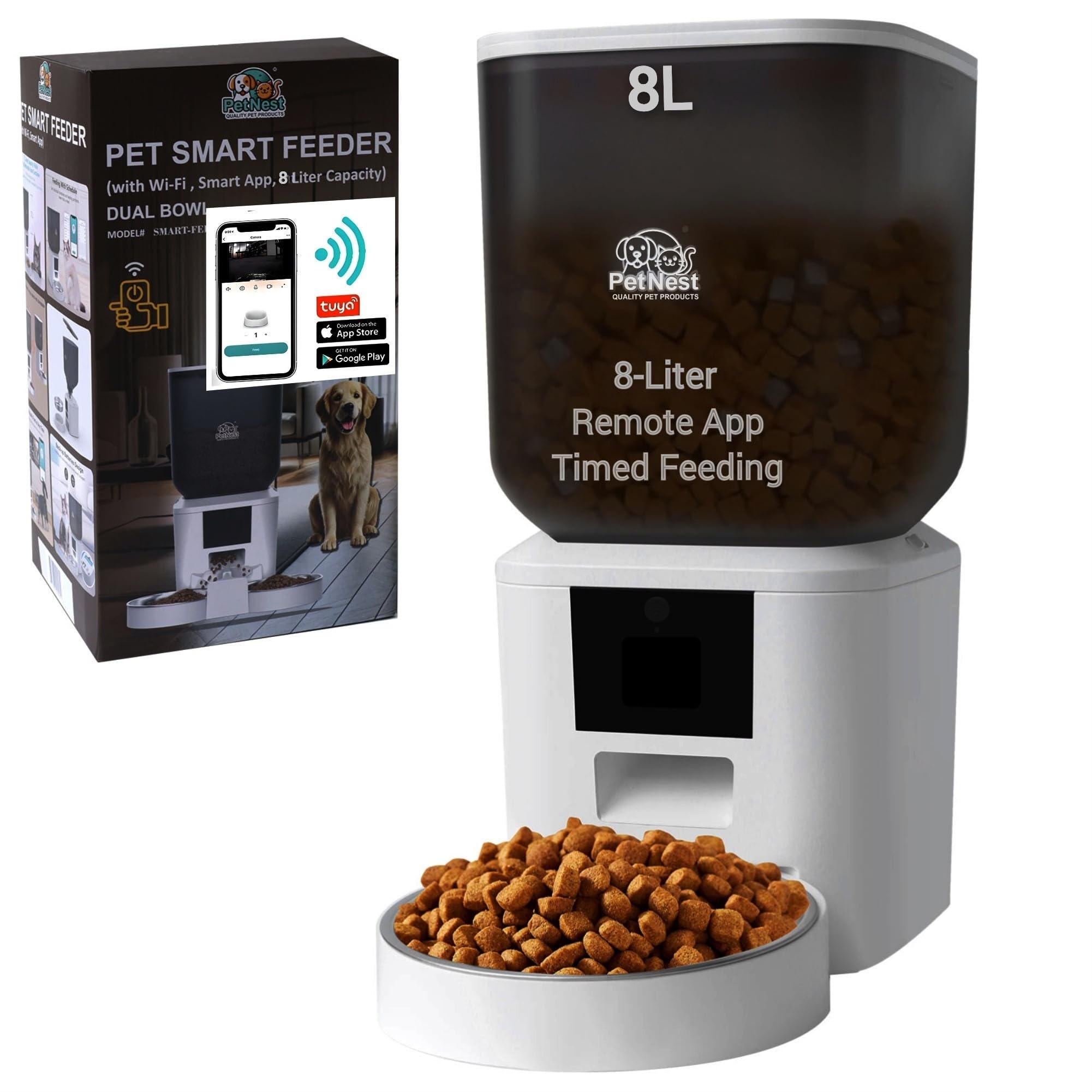 Smart Pet Food Dog Feeder Machine GEENI PetConnect Smart Dog Cat