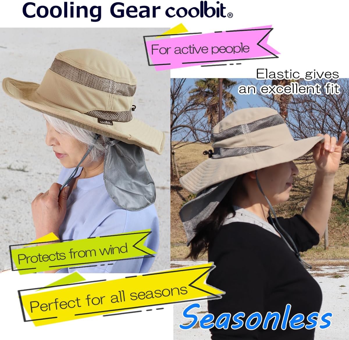 Ice Pocket Hat - Stay Cool for Hours, Cooling Hat with Ice Pocket, UV Protection Hat with Flap, US Patented Designed in Japan