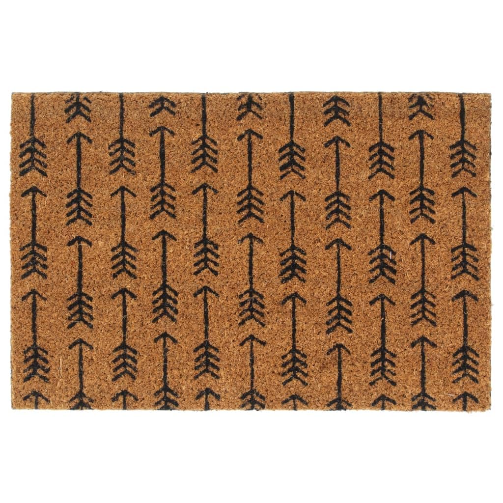 Felpudo natural de 40 x 60 cm, fibra de coco, antideslizante, impermeable, para interior y exterior, ideal para puerta de casa, pasillo, balcón, jardín, duradero