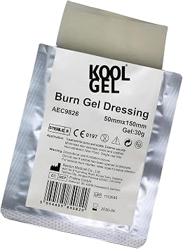 Koolpak KoolGel Burn Dressing 5cm x 15cm – Instant Soothing Relief for Burns, Scalds and Sunburn, 1st and 2nd Degree Burns – Sterile Hydrogel First Aid Treatment