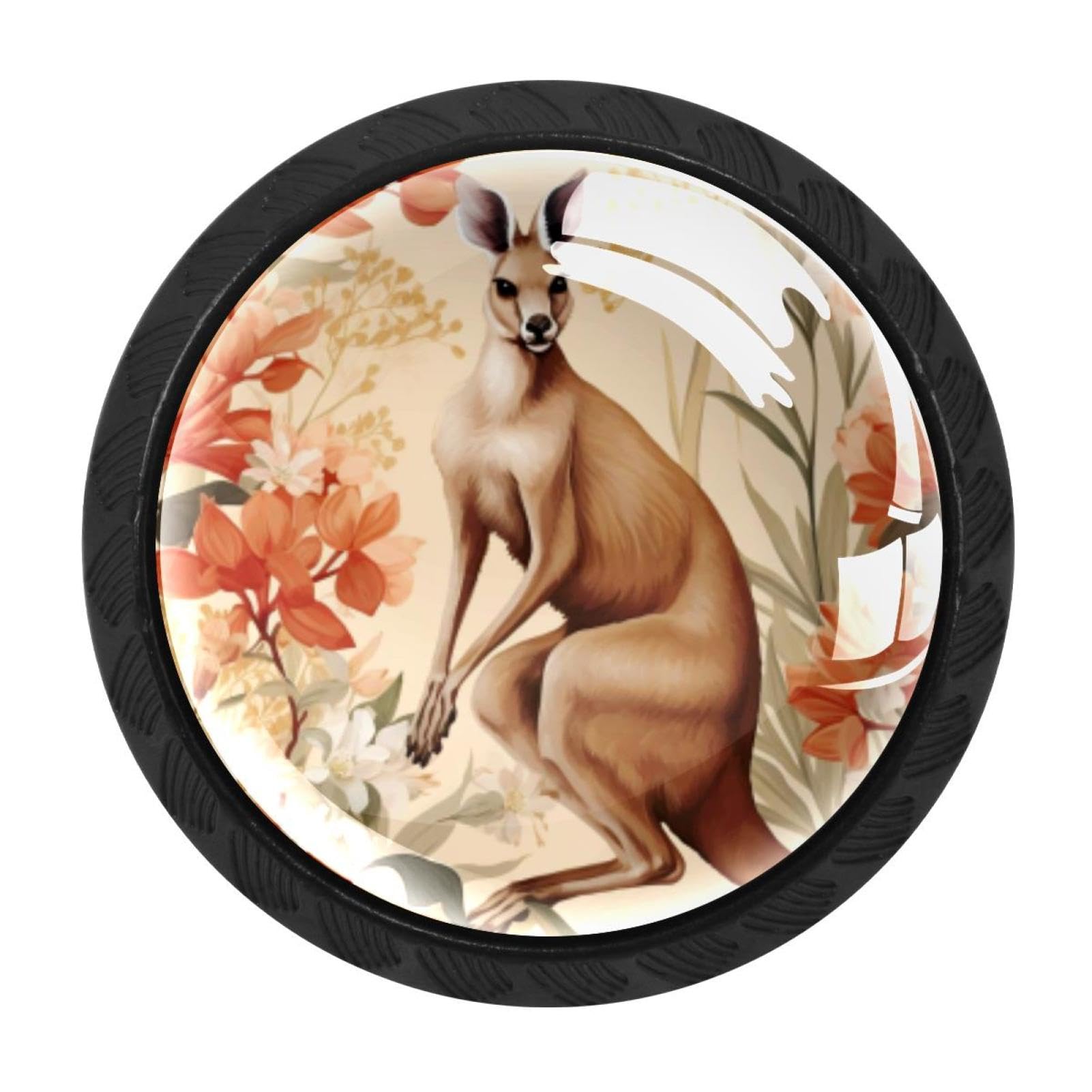 CHENZZZZ 4 Pieces Kangaroo Drawer Knobs, 35mm Black Cabinet Knobs, Drawer Pulls and Knobs, Dresser Drawer Knobs, Cabinet Hardware Kitchen Cabinet Knobs