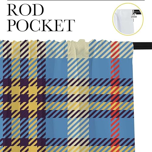 Miniatura 3 de Cortinas opacas azules para Habitacion a cuadros anchas a prueba de sonido, cubierta de puerta de 72 pulgadas de ancho por 72 pulgadas de largo