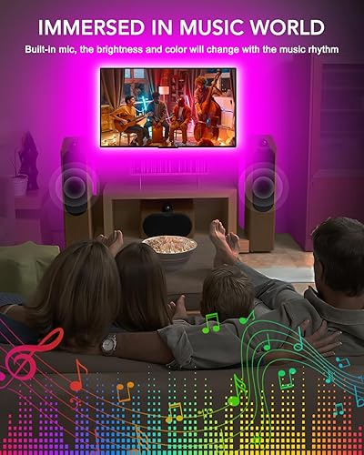 Miniatura 4 de MATICOD Luces LED para TV, tira de luces RGB de 9.84 pies para TV detrás de TV de 45 a 60 pulgadas, aplicación Bluetooth, control remoto,