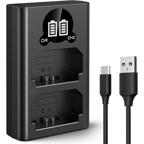 K&F Concept NP-FZ100 Charger, Dual-Slot Battery Charger with LCD Display for Sony A7iii, A7iv, A7RIII (A7R3), A7RIV, A7C, A7Cii, A6700, A6600, A9, A1, ZV-1E, FX30 Camera Batteries