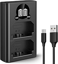 K&F Concept NP-FZ100 Charger for Camera Battery, Battery Level Display, Sony Compatible, Camera Battery Charger, Sony α7CII α6700, Battery Charger, Type-C USB