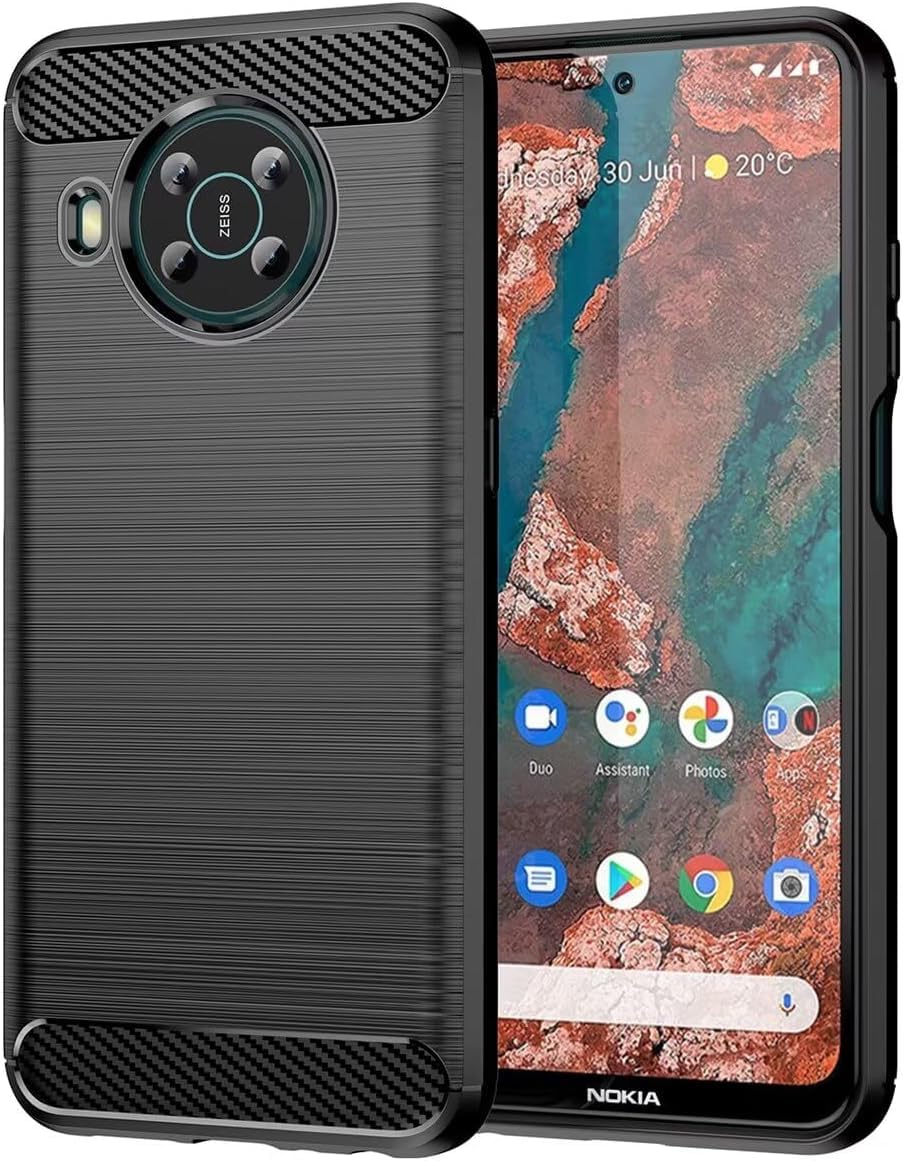 GTBDEKI Case for Nokia X10 Case, Nokia X20 TA-1332 TA-1341 Case, Carbon Fiber Shockproof Slim Silicone Rugged Soft TPU Back Phone Cover for Nokia X10/