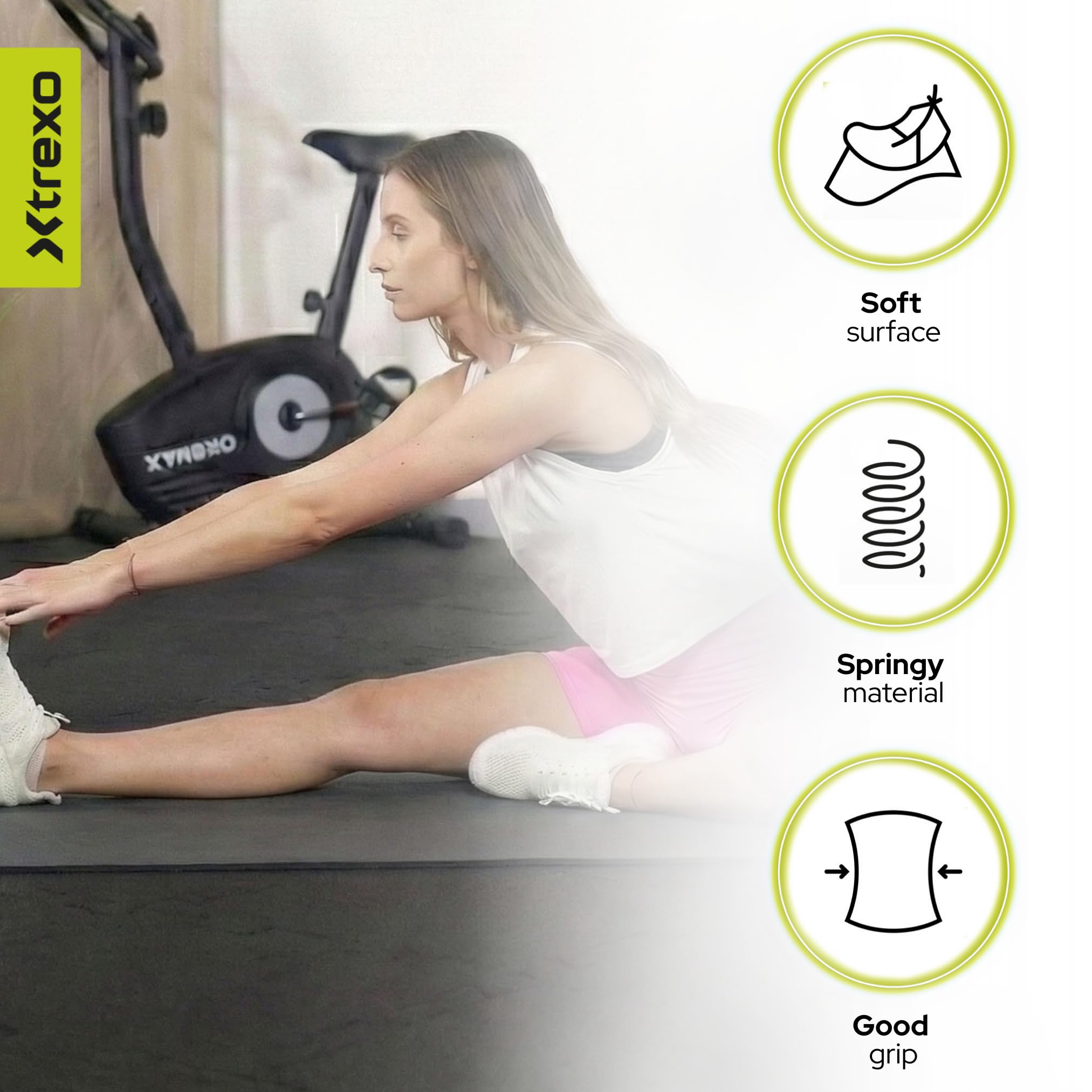 TREXO Mata do fitnessu w kolorze różowym, wymiary 183 x 61 cm i grubość 10 mm, wykonana z ekologicznej maty do ćwiczeń TPE z antypoślizgową powierzchnią, lekka mata gimnastyczna do treningu siłowego,