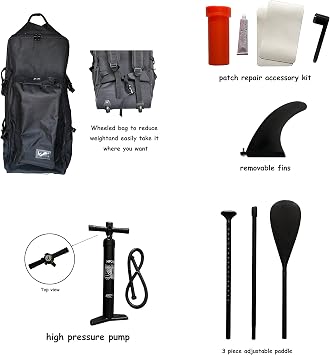 10'6/11'Inflatable Stand Up Paddle Board Yoga Traveling Board for Surfing Everything Included with Adj Floating Paddle, Hand Pump, ISUP Travel Backpack, Leash, Fin.